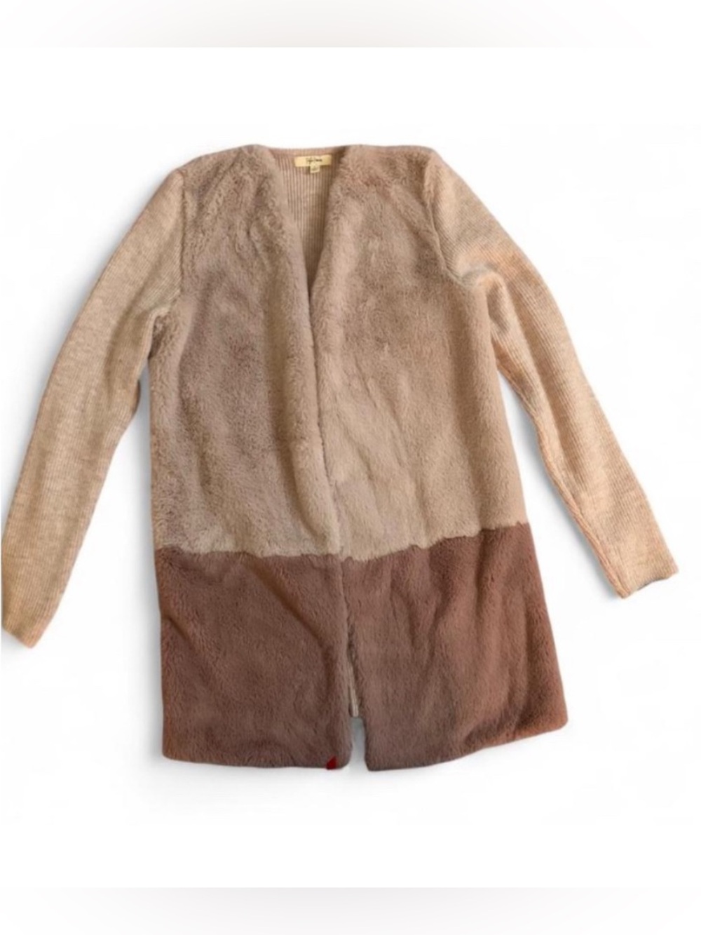 ✨ Peyton Primrose Faux Fur Colorblock Cardigan ✨ Large